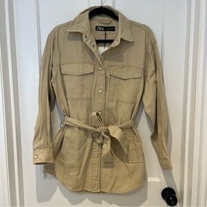Zara Belted Cotton Overshirt